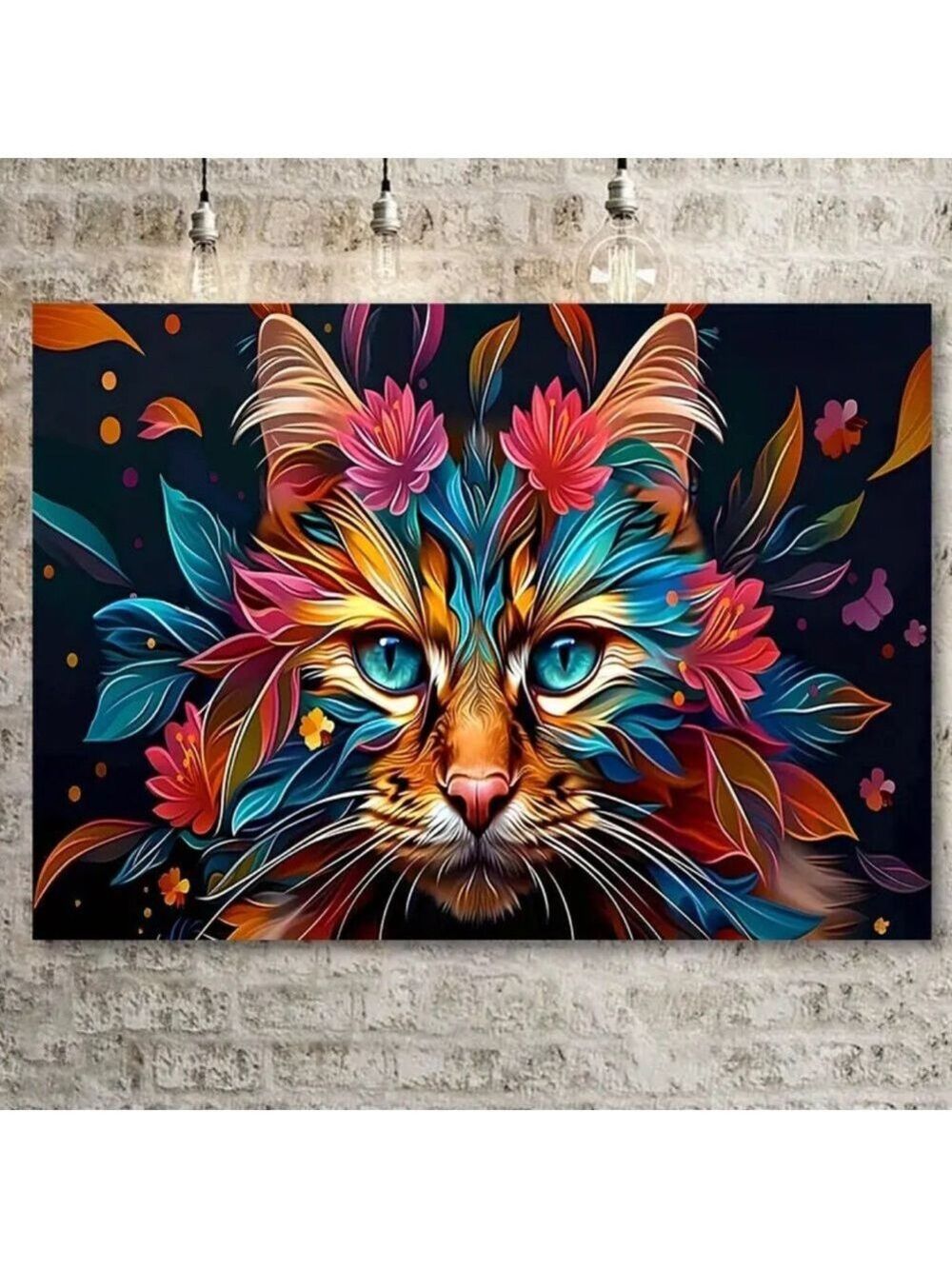 “Kaleidoscope Cat” Canvas Print Vibrant Wall Art - Picture 9 of 10